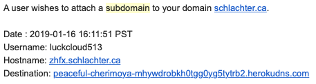 FreeDNS subdomain request from luckcloud513