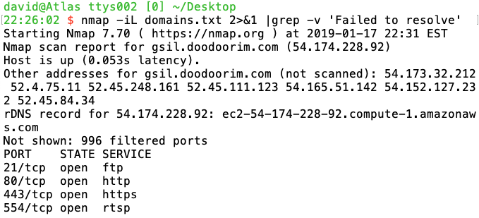 nmap scan results for example domain