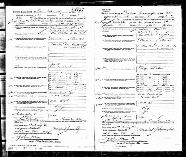 Homestead application for Martin Schlachter, tenth page