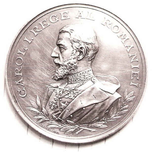 Reverse of medal presented to Martin Schlachter, reading: Carol I. Rege Al Romaniei